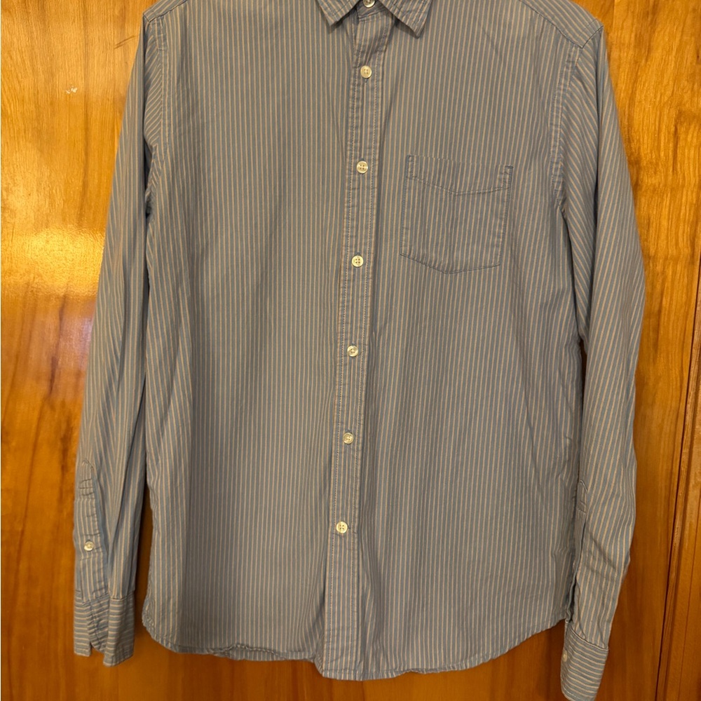 GAP Men's Blue Pinstripe Button Down Shirt